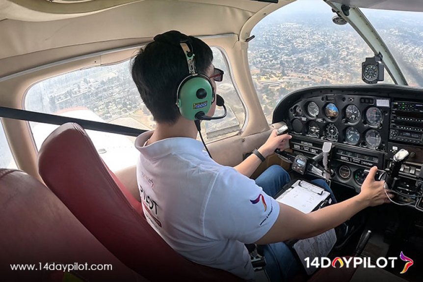 14DAYPILOT student pilot flying solo for the first time, marking a major milestone in flight training.