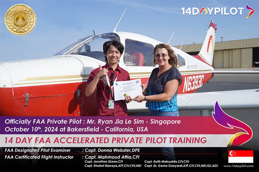 A student pilot celebrates after earning their license upon passing the checkride.