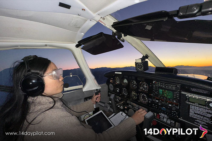 Student Fly at Dawn using Foggles to Train Instrument Rating