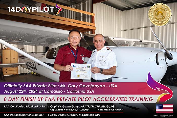Mr. Gary Successfully Passed his Check Ride 