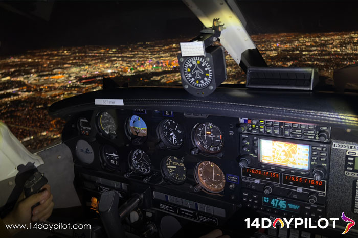 Night Flying above Los Angeles