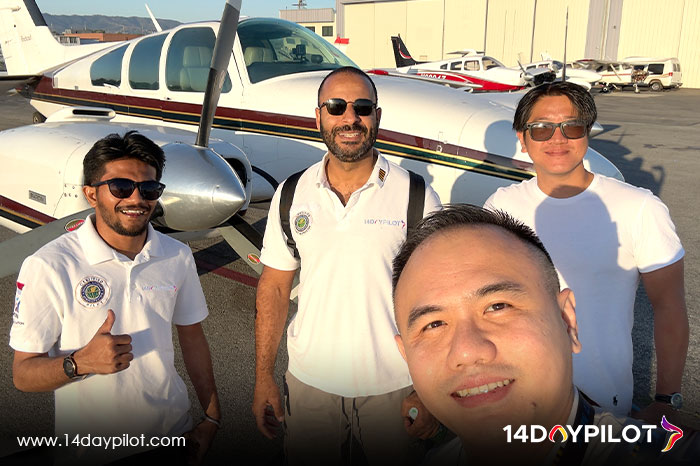 14DAYPILOT Flight Academy crew assembled at Van Nuys Airport before departure to fly into Oshkosh AirVenture